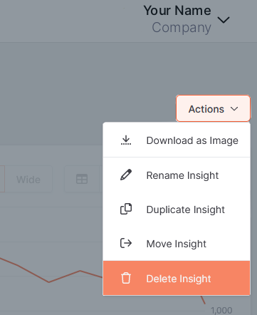 Location of the "Delete Insight" Button